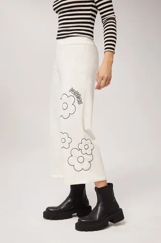 Pantalón blanco bordado flor pierna elefante Lolitas&amp;L (7878183)