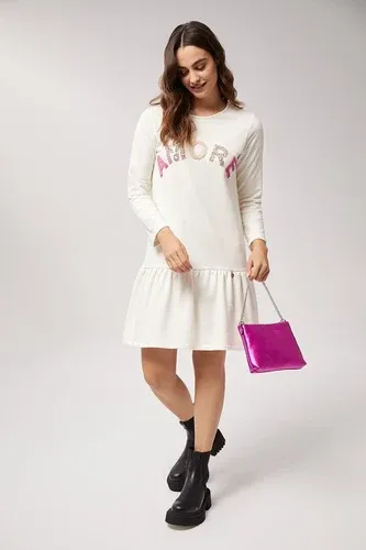 Vestido crema bordado amore con frunce Lolitas&amp;L (7878296)