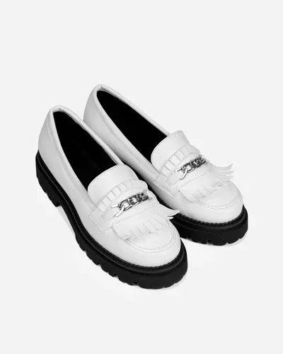 Bohema Chunky Loafers White Grape Leather Loafers (6411214)