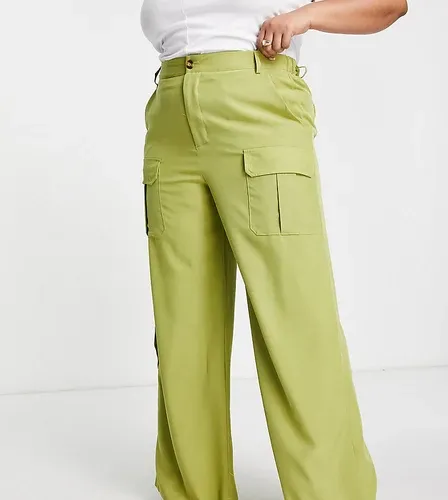 I Saw It First Curve Pantalones cargo verde salvia utilitarios de I Saw It First Plus-Azul (7895112)