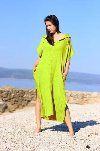 Glara Women's long oversized linen dress (7905177)