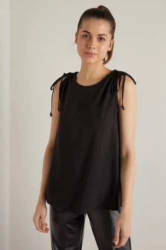 Tezenis Camiseta de Tirantes de Tela con Cordón Mujer Negro Tamaño L (7912026)