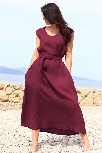 Two side linen maxi dress Lotika Premium collection (8213664)