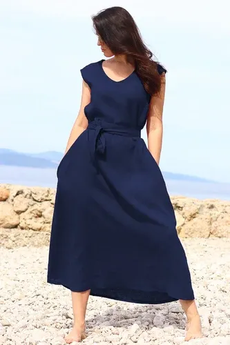 Two side linen maxi dress Lotika Premium collection (9079372)