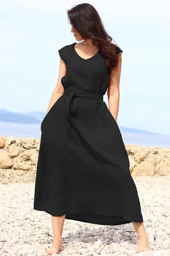Two side linen maxi dress Lotika Premium collection (9079375)