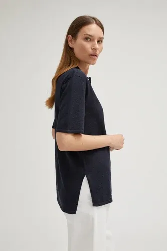 Artknit Studios The Linen Cotton Short Sleeve Shirt - Blue Navy (7964426)