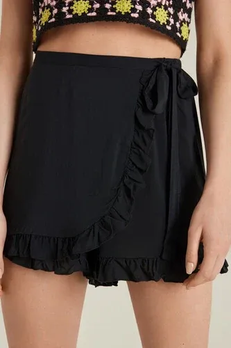 Tezenis Shorts de Tela con Volantes Mujer Negro Tamaño S (7967429)