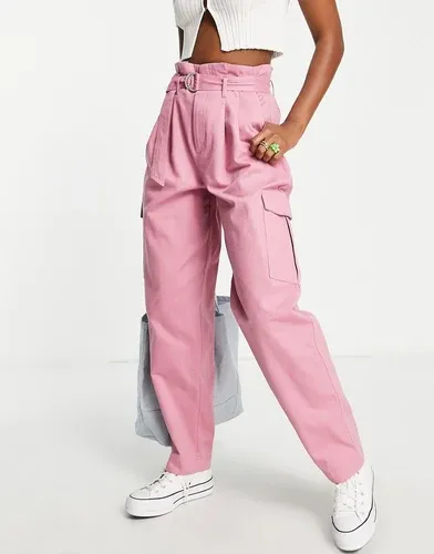 Pantalones rosas cargo de pernera recta con cinturón de JJXX (7983444)