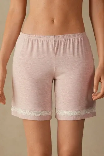 Intimissimi Pantalón Corto de Modal con Detalles de Encaje Mujer Rosa Claro Tamaño L (7993413)