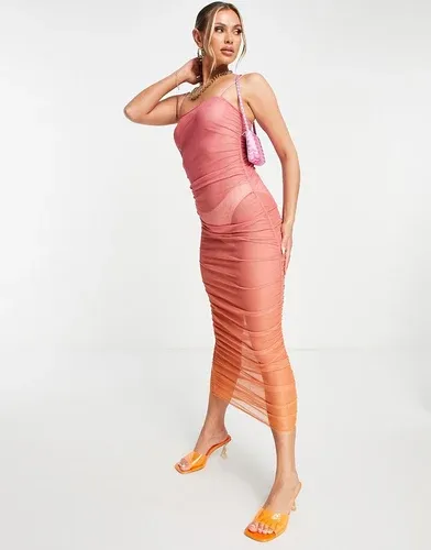 Missyempire Vestido midi degradado de malla de Missy Empire-Multicolor (8035212)