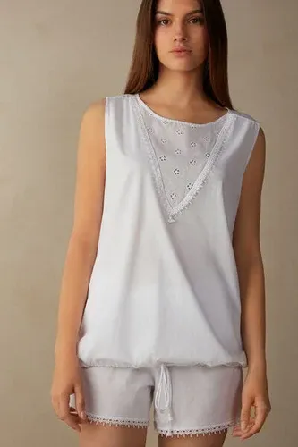 Intimissimi Camiseta de Tirantes en Algodón Supima Ultrafresh Morning Feelings Mujer Blanco Tamaño M (8055743)