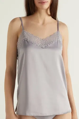 Tezenis Camiseta Satinada con Encaje Mujer Gris Tamaño L (8123585)