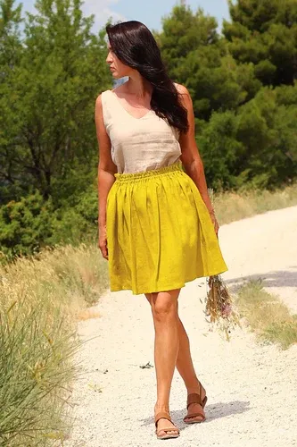 Summer skirt Lotika 100% linen Premium quality (8927042)