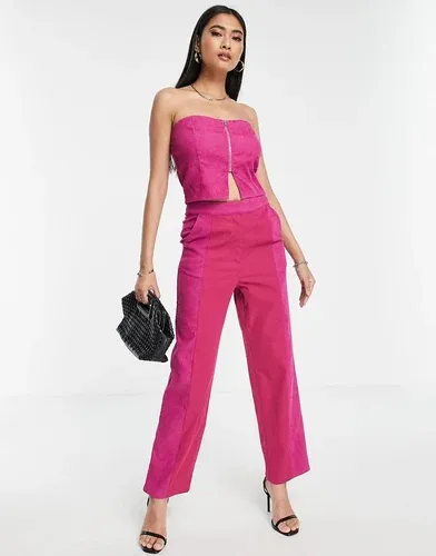 Pantalones rosa baya de pernera recta de Lola May (parte de un conjunto)-Rojo (8159162)
