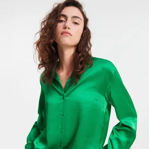 Reserved - Camisa de satén - Verde (8159649)