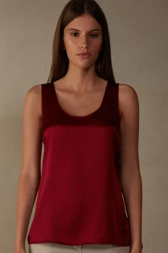 Intimissimi Camiseta de Tirantes de Seda y Modal Mujer Rojo Tamaño L (8239641)