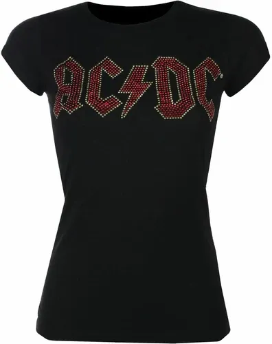 Camiseta AC/DC para mujer - Full Colour Logo Diamante - Negro - ROCK OFF - ACDCTS95LB (8316925)