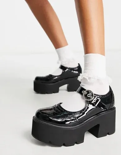 Zapatos negros con tacón y suela gruesa de charol Dedicated de Lamoda (8325135)