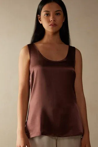 Intimissimi Camiseta de Tirantes de Seda y Modal Mujer Marrón Tamaño L (8324423)