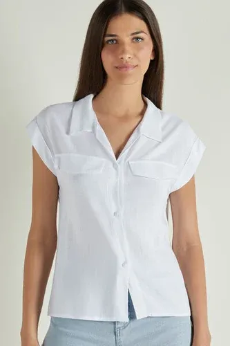 Tezenis Camisa de Tela Sin Mangas con Botones Mujer Blanco Tamaño L (8339339)