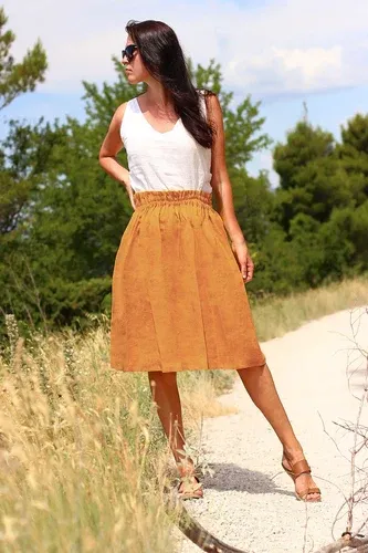 Czech skirt Lotika from 100% linen Premium quality (8927099)