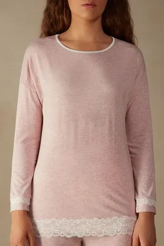Intimissimi Camiseta Manga Larga de Modal Escote Redondo Mujer Rosa Claro Tamaño L (8388927)