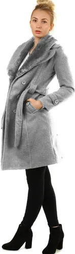 Glara Fleece coat with fur collar (8923423)