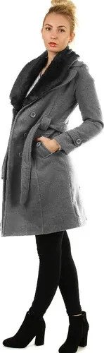 Glara Fleece coat with fur collar (8924409)