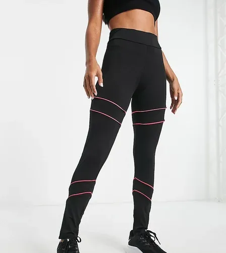 Leggings negros deportivos con ribetes en contraste de Threadbare Fitness Petite (8436147)