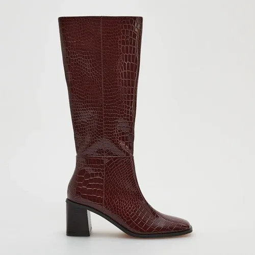 Reserved - Imitation leather boots - Marrón (8437900)
