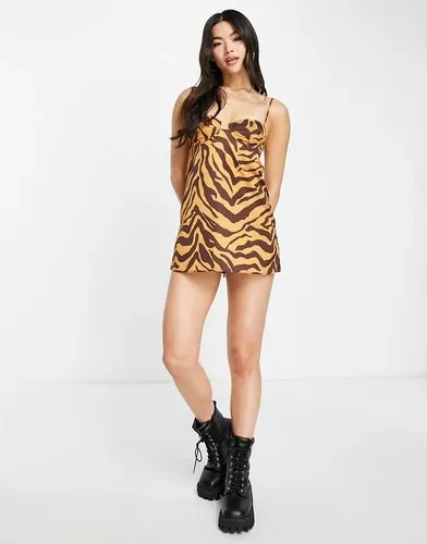 Vestido corto estilo camisola con aros y estampado animal Gina de Wild Lovers-Multicolor (8683514)