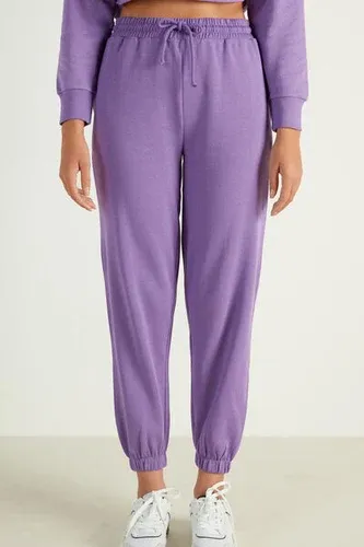 Tezenis Pantalón de Felpa Oversize Básico Mujer Violeta Tamaño L (8678498)