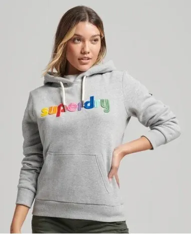 SUPERDRY Vintage Cl Rainbow Hood - Sudadera Gris S (8688022)