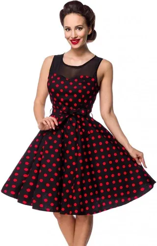 Glara Black and red polka dot dress (8928181)