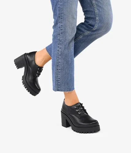 Bosanova Zapatos negros plataforma con cordones para mujer (8479204)