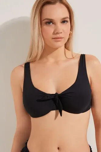 Tezenis Bikini Balconette de Microfibra Reciclada con Lazo Mujer Negro Tamaño 2 (6695603)
