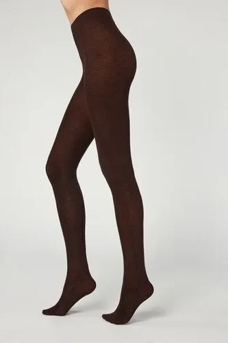 Calzedonia Pantis con cashmere muy Opacas Mujer Marrón Tamaño 3 (8715176)