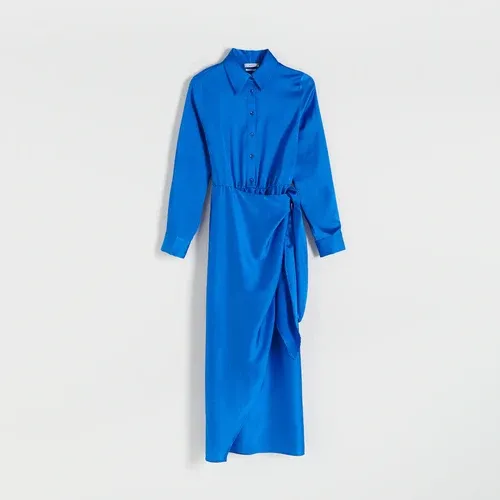 Reserved - Vestido de satén - Azul (8684588)