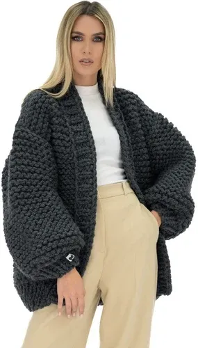 Mums Handmade Classic Chunky Cardigan - Dark Grey (3840659)