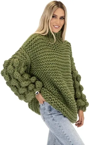 Mums Handmade Bubble Sleeve Sweater - Khaki (3840607)