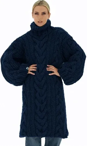 Mums Handmade Cable Sweater Dress - Dark Blue (8717525)