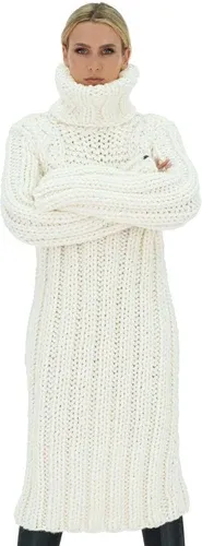 Mums Handmade Cable Midi Sweater Dress - White (8717531)