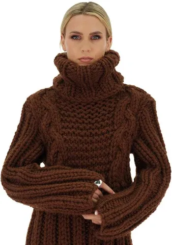 Mums Handmade Cable Midi Sweater Dress - Brown (8717533)