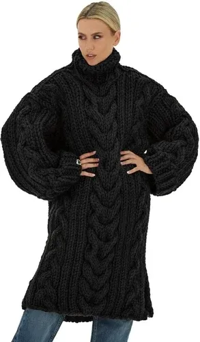 Mums Handmade Cable Sweater Dress - Black (8717518)