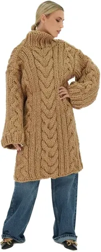 Mums Handmade Cable Sweater Dress - Camel (8717521)