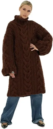 Mums Handmade Cable Sweater Dress - Brown (8717523)