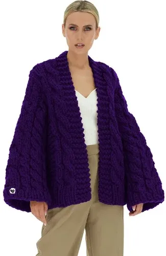 Mums Handmade Cable Knit Cardigan - Purple (8717494)