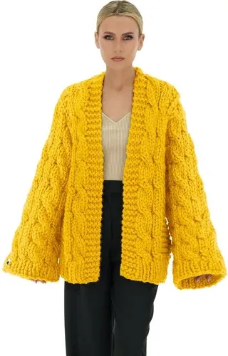 Mums Handmade Cable Knit Cardigan - Yellow (8717500)