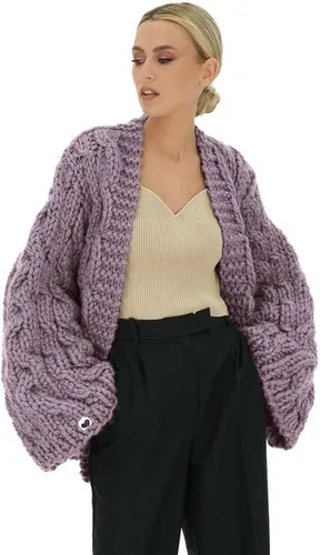 Mums Handmade Cable Knit Cardigan - Lilac (8717504)