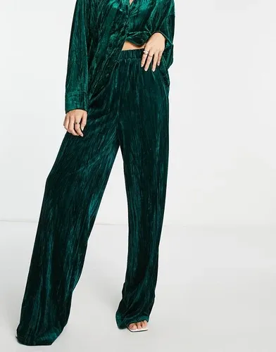 Pantalones verde esmeralda elásticos de pernera muy ancha de Extro &amp; Vert (parte de un conjunto) (8721104)